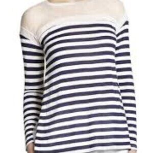 Bcbg Lexi Lace Crew Neck Top With High-Low hem